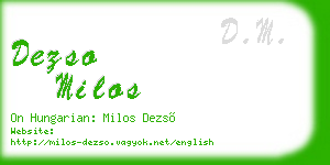 dezso milos business card